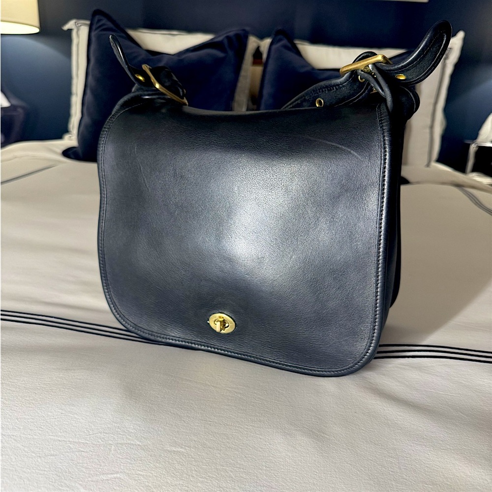 VINTAGE Coach Black Stewardess Bag (#9525) 1980’s - Made in the USA!